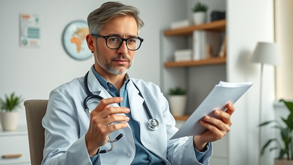 Health and wellness expert discusses biolimitless side effects in a clinical office