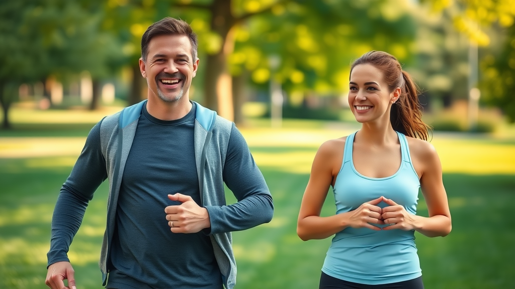 happy healthy couple vital health global lasting wellness outdoors
