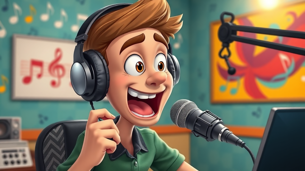 mlm nation podcast, animated host, vibrant studio, network marketing insights