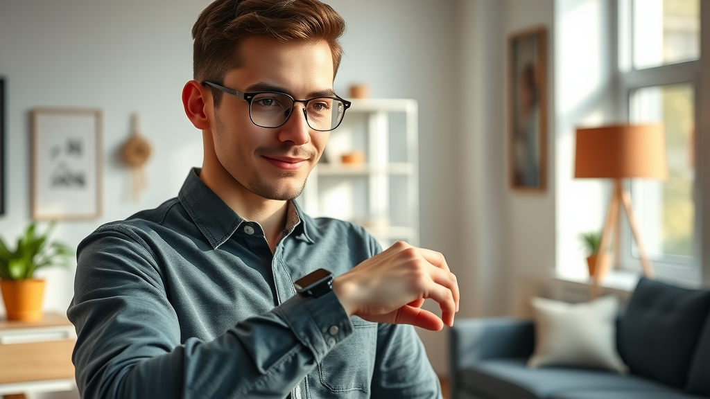 Young professional starts personalized biolimitless wellness journey with health trackers
