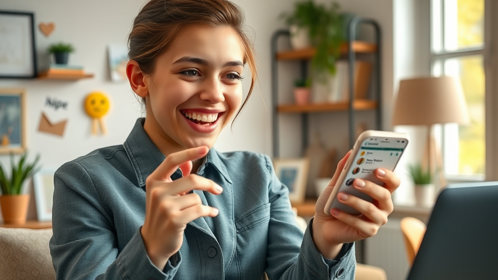 Young entrepreneur creating engaging MLM social media post in a cozy home office, symbolizing how mlm business guides use technology for marketing success