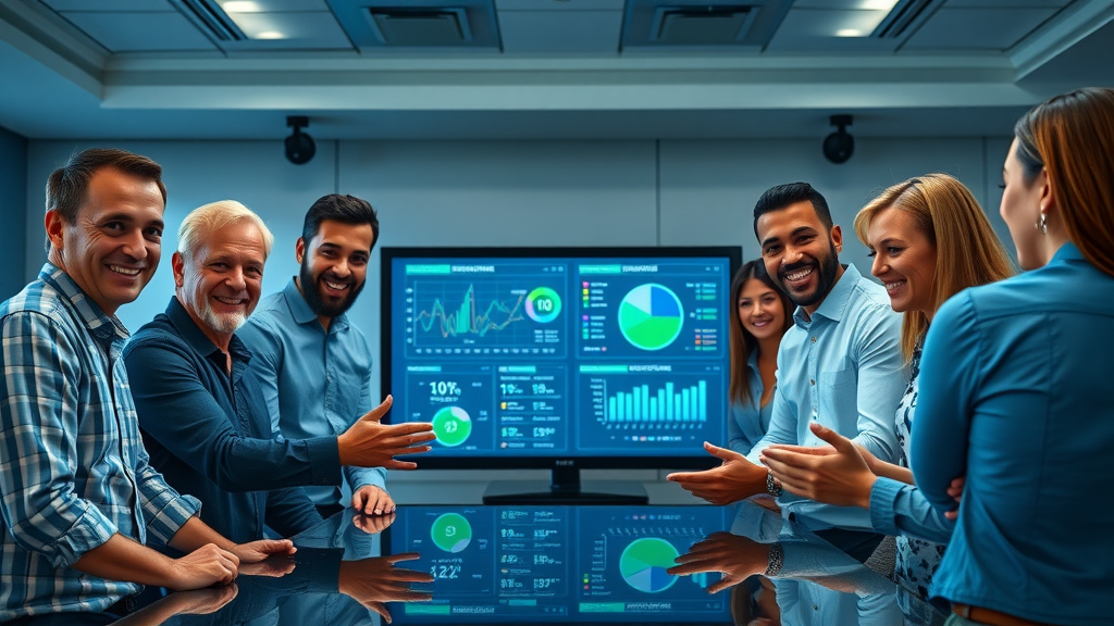 motivational network marketers engaged with digital learning platform dashboard