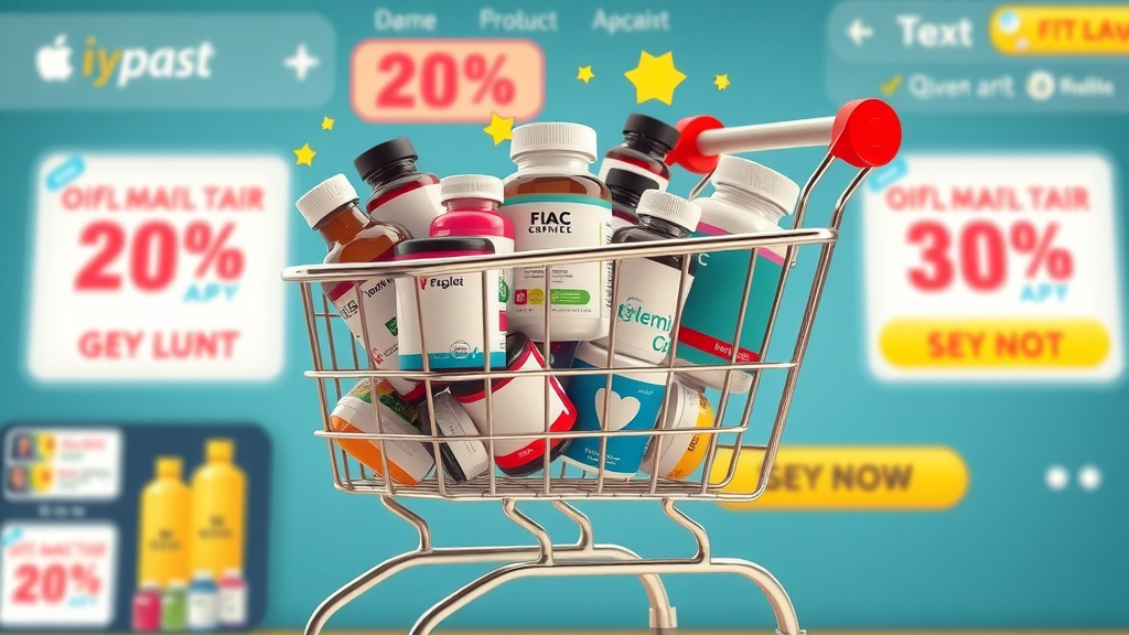 Shopping cart filled with biolimitless cognitive enhancement supplement bottles, ready for checkout with discount tags visible.