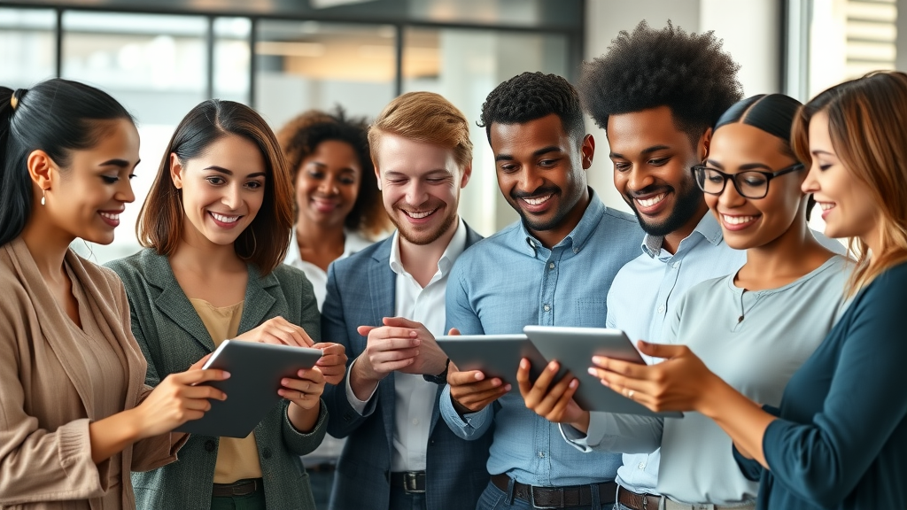 mlm educational resources diverse group collaborating modern coworking office