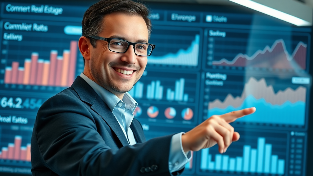 lev.ai modern dashboard interface with live commercial real estate analytics and interactive graphs