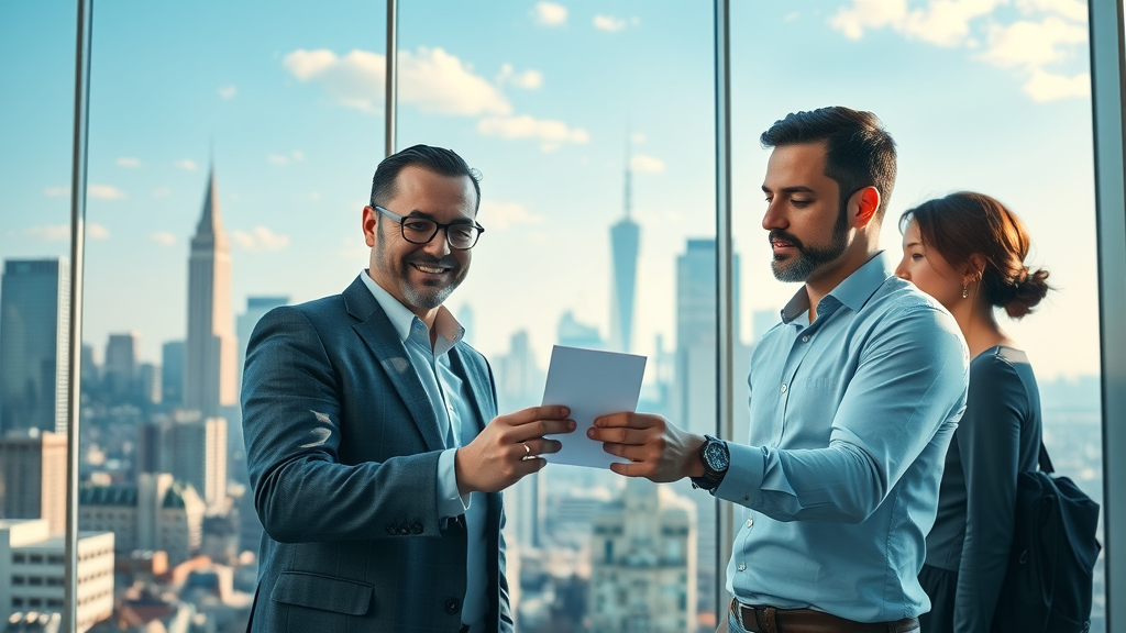 lev.ai AI tools empowering professionals in a modern commercial real estate office with digital data visualization and city skyline