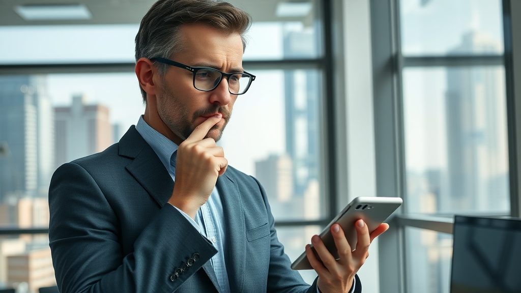 Real estate consultant analyzing lev.ai digital platform for automation issues