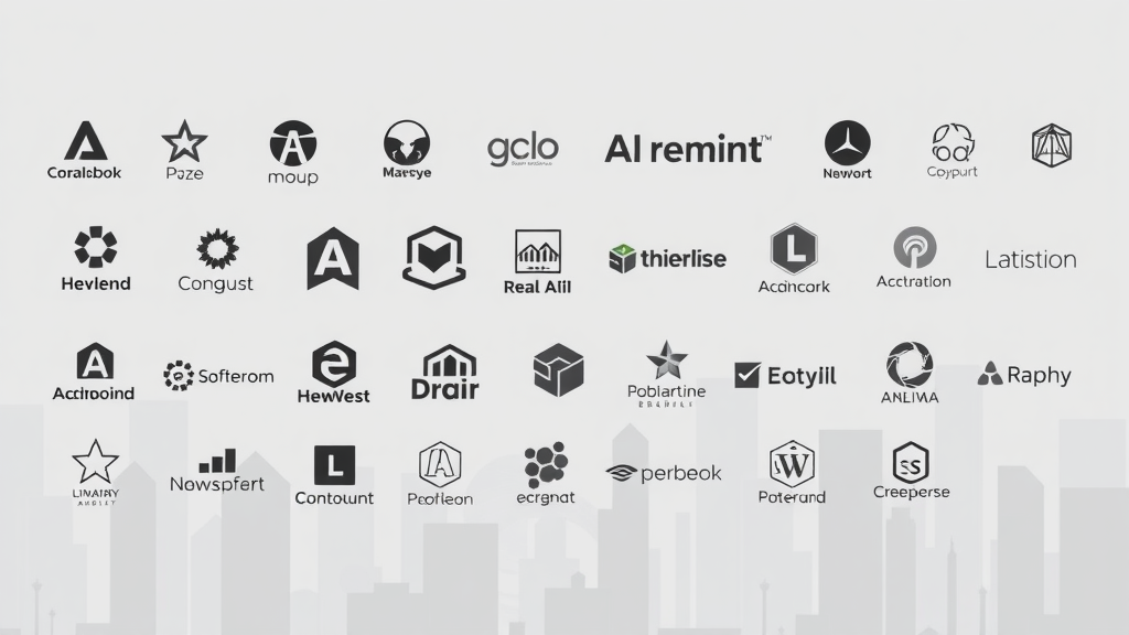 Grid of top real estate AI software logos representing alternatives to lev.ai